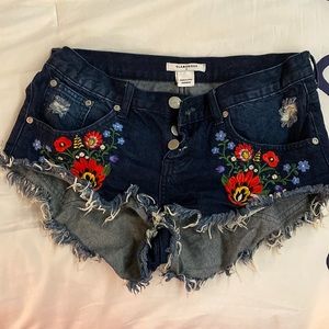 Glamorous Floral Embroidered Shorts